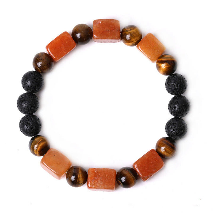 Buddha Stones Diverse kristallen kubus, amethist, lavasteen, Armband - image 59