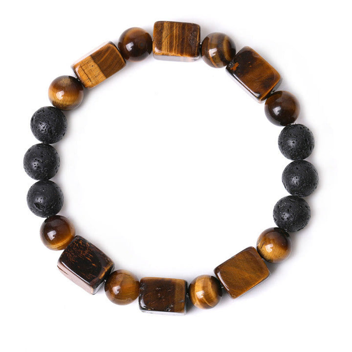 Buddha Stones Diverse kristallen kubus, amethist, lavasteen, Armband - image 18