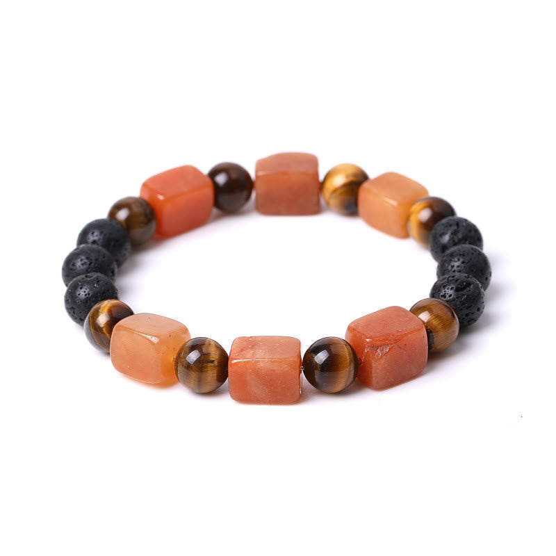 Buddha Stones Diverse kristallen kubus, amethist, lavasteen, Armband - image 58