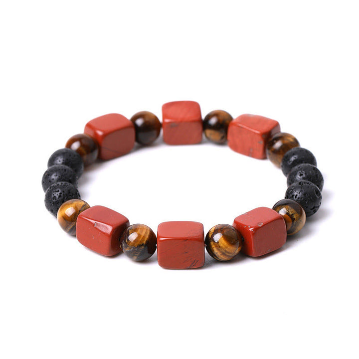 Buddha Stones Diverse kristallen kubus, amethist, lavasteen, Armband - image 36