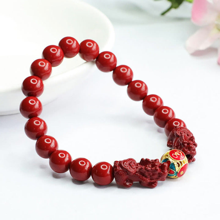 Buddha Stones Cinnabar Double PIXIU Armband tegen boze geesten - image 2
