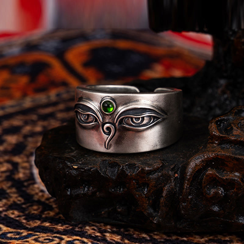 Buddha Stones Verstelbare Ring van 925 sterling zilver met de afbeelding van Bodhisattva Tara en haar kalmte. - image 2