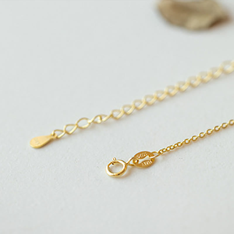 Buddha Stones Ketting met vredesgesp van 925 sterling zilver verguld met Hetian jade - image 2