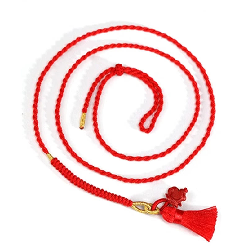 Buddha Stones Natuurlijke cinnaber drakenzegen rode koord Buikketting - image 19
