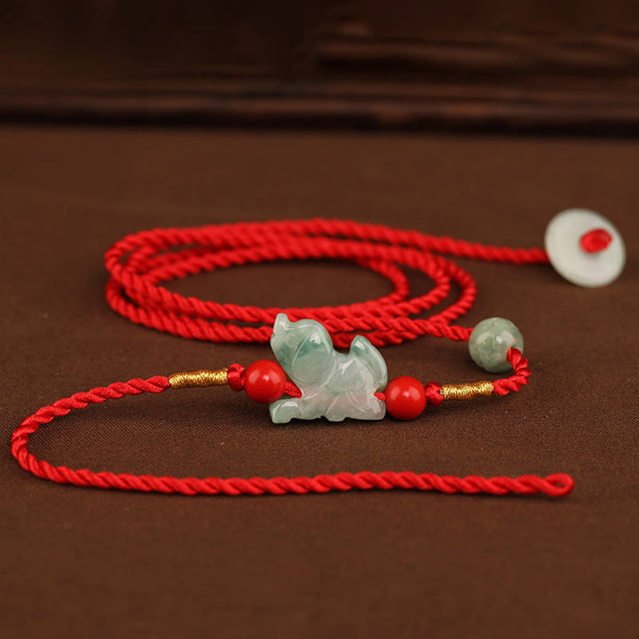 Buddha Stones Jade vredesgesp zegening rode Buikketting - image 11