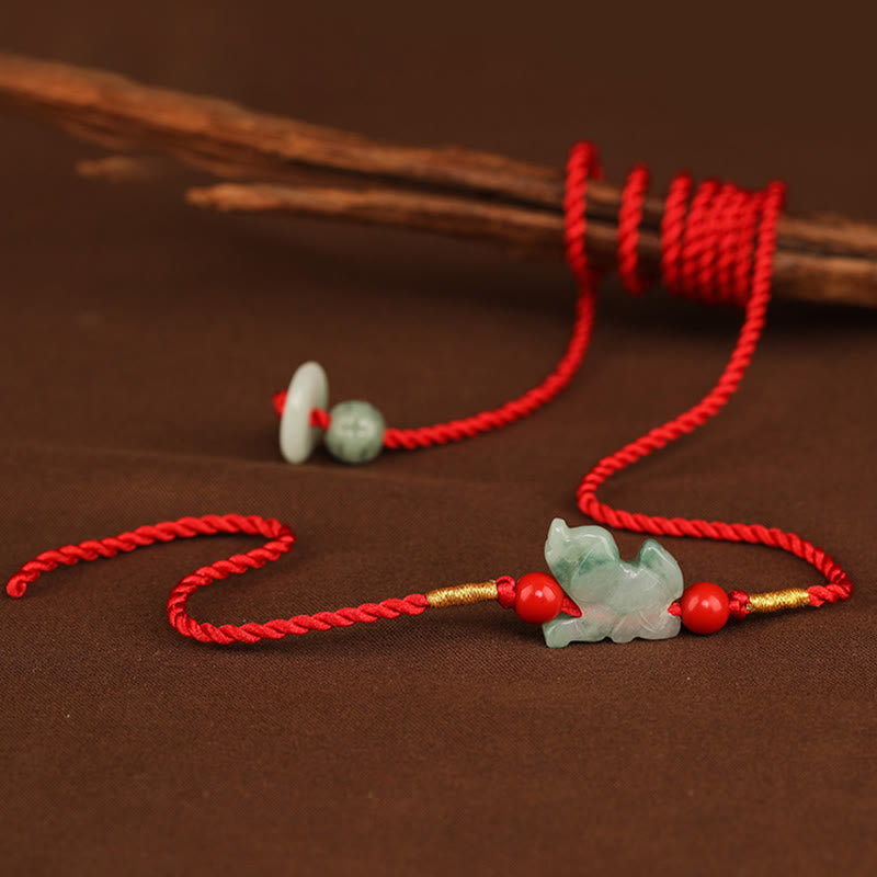 Buddha Stones Jade vredesgesp zegening rode Buikketting - image 18