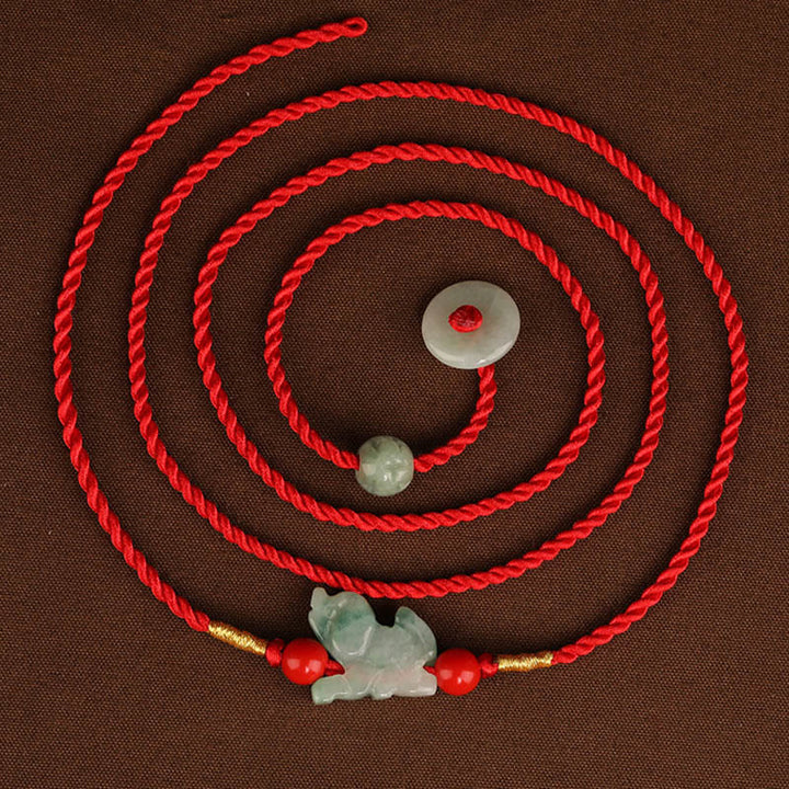 Buddha Stones Jade vredesgesp zegening rode Buikketting - image 2