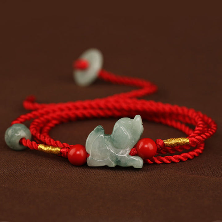 Buddha Stones Jade vredesgesp zegening rode Buikketting - image 1