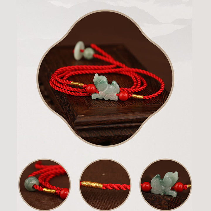 Buddha Stones Jade vredesgesp zegening rode Buikketting - image 4