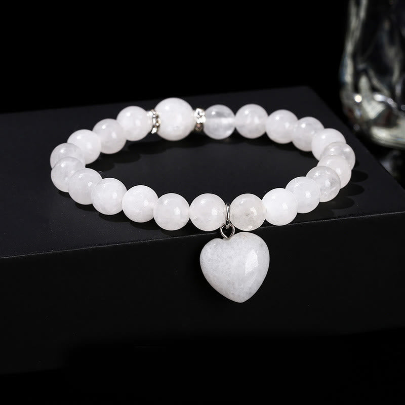 Buddha Stones Diverse kristallen groene aventurijn liefdeshart Armband - Witte jade (Polsomtrek: 14-16 cm) - 10mm - image 14