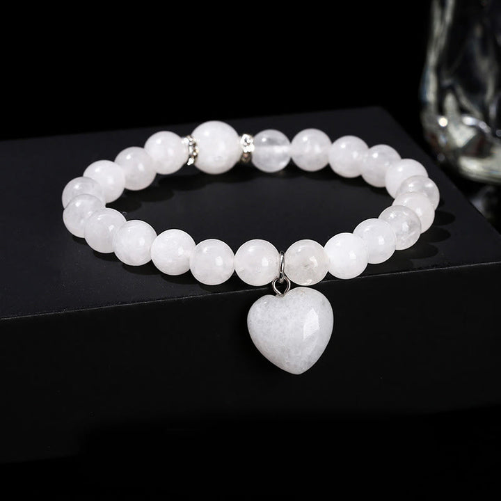 Buddha Stones Diverse kristallen groene aventurijn liefdeshart Armband - Witte jade (Polsomtrek: 14-16 cm) - 10mm - image 14