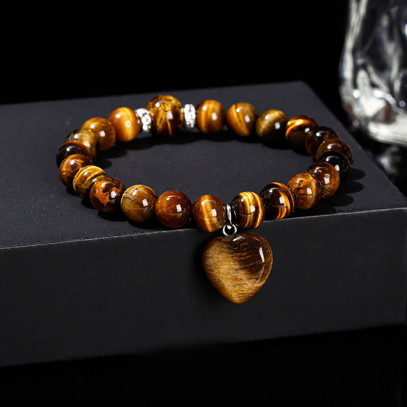 Buddha Stones Diverse kristallen groene aventurijn liefdeshart Armband - Tijgeroog (Polsomtrek: 14-16 cm) - 10mm - image 20