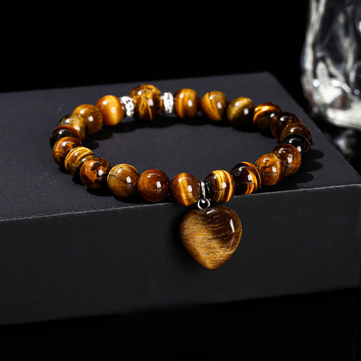 Buddha Stones Diverse kristallen groene aventurijn liefdeshart Armband - Tijgeroog (Polsomtrek: 14-16 cm) - 10mm - image 20