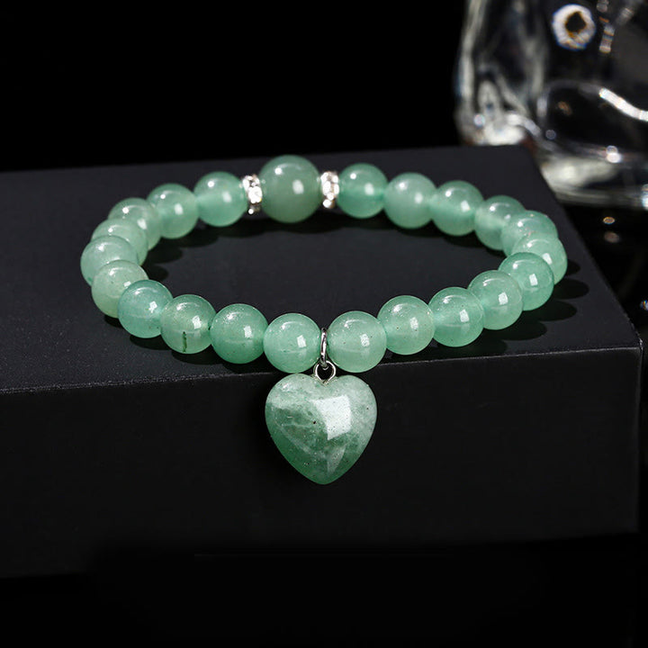 Buddha Stones Diverse kristallen groene aventurijn liefdeshart Armband - Groene aventurijn (Polsomtrek: 14-16 cm) - 10mm - image 0