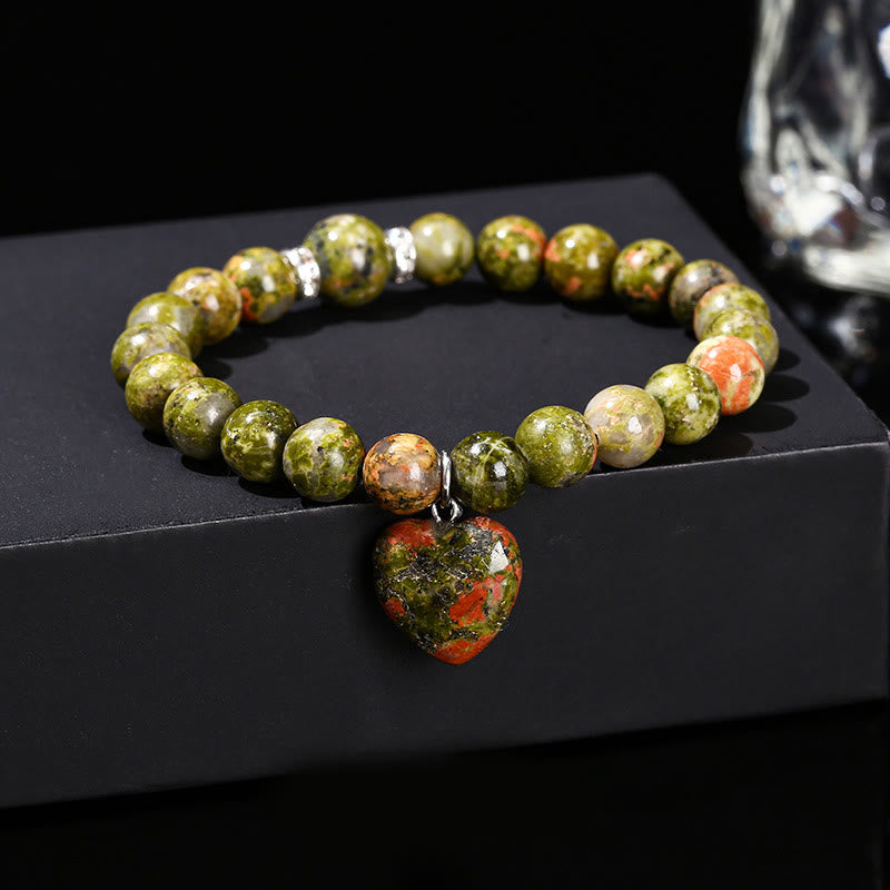 Buddha Stones Diverse kristallen groene aventurijn liefdeshart Armband - Unakiet (Polsomtrek: 14-16 cm) - 10mm - image 26
