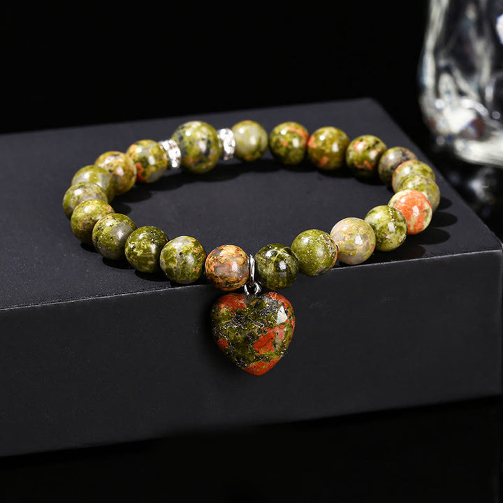 Buddha Stones Diverse kristallen groene aventurijn liefdeshart Armband - Unakiet (Polsomtrek: 14-16 cm) - 10mm - image 26