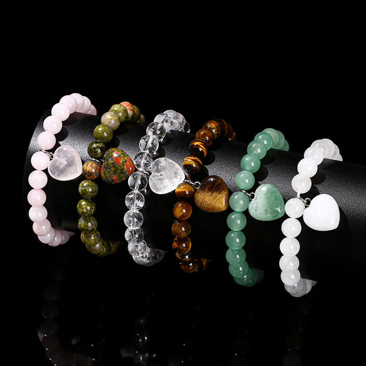 Buddha Stones Diverse kristallen groene aventurijn liefdeshart Armband - image 1