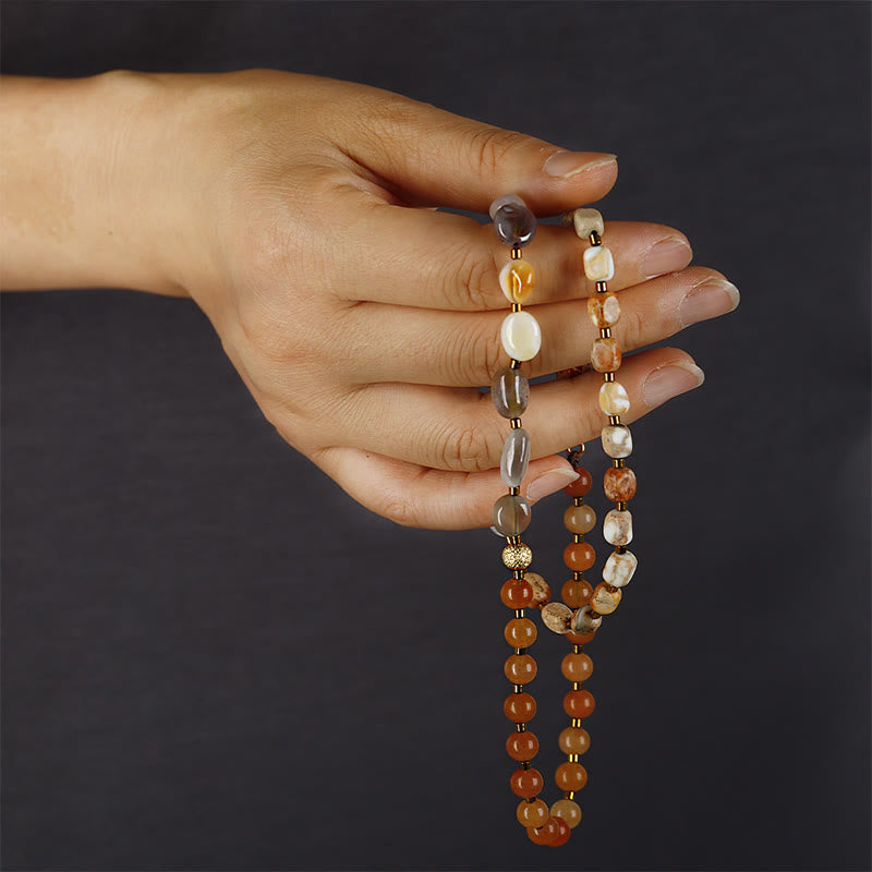 Buddha Stones Botswana agaat, rode agaat, keizersteen, creativiteit, drievoudige Armband - image 3