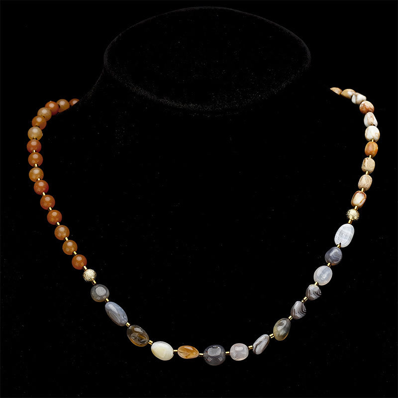 Buddha Stones Botswana agaat, rode agaat, keizersteen, creativiteit, drievoudige Armband - image 12