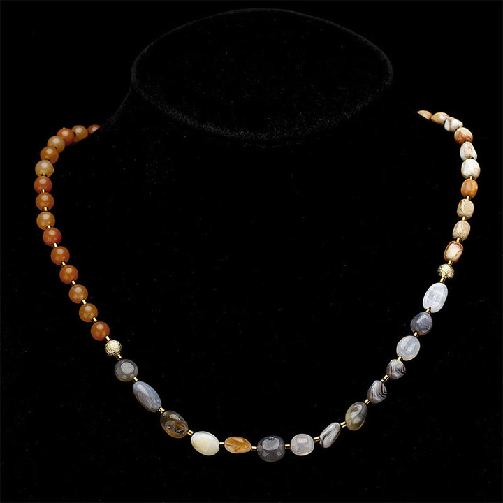 Buddha Stones Botswana agaat, rode agaat, keizersteen, creativiteit, drievoudige Armband - image 12