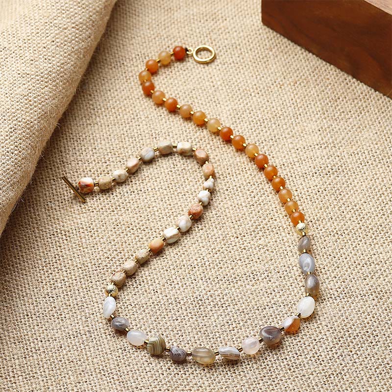 Buddha Stones Botswana agaat, rode agaat, keizersteen, creativiteit, drievoudige Armband - image 10