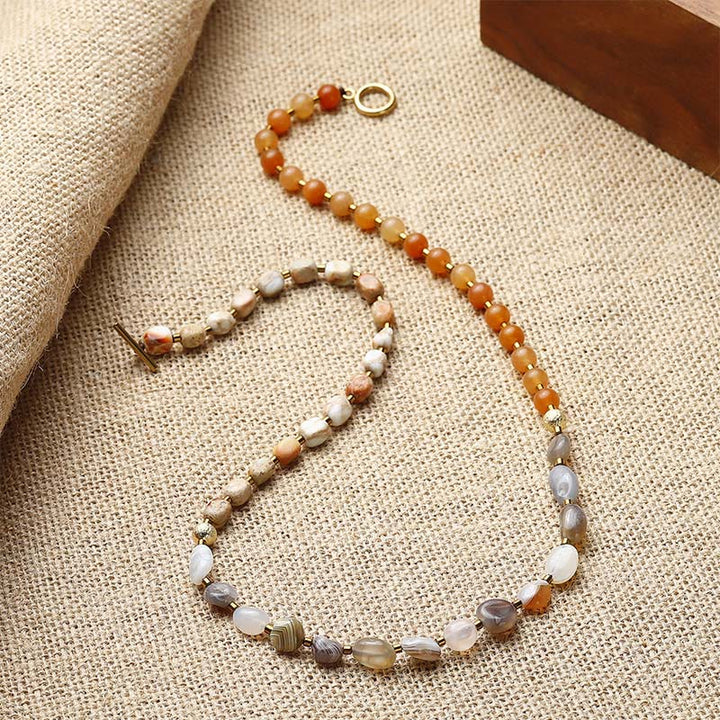 Buddha Stones Botswana agaat, rode agaat, keizersteen, creativiteit, drievoudige Armband - image 10