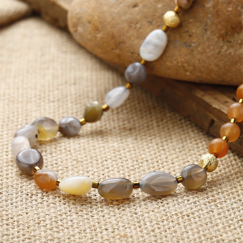 Buddha Stones Botswana agaat, rode agaat, keizersteen, creativiteit, drievoudige Armband - image 2