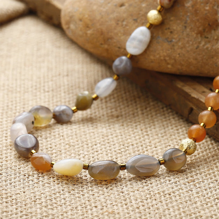 Buddha Stones Botswana agaat, rode agaat, keizersteen, creativiteit, drievoudige Armband - image 2