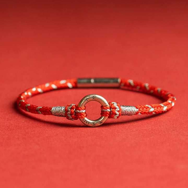 Buddha Stones Rode koord Armband van 925 sterling zilver voor geluk - Rood - 19 cm - image 1