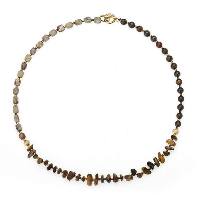 Buddha Stones Bronzen Keizersteen Tijgeroog Vastberadenheid Drievoudige Armband - image 10