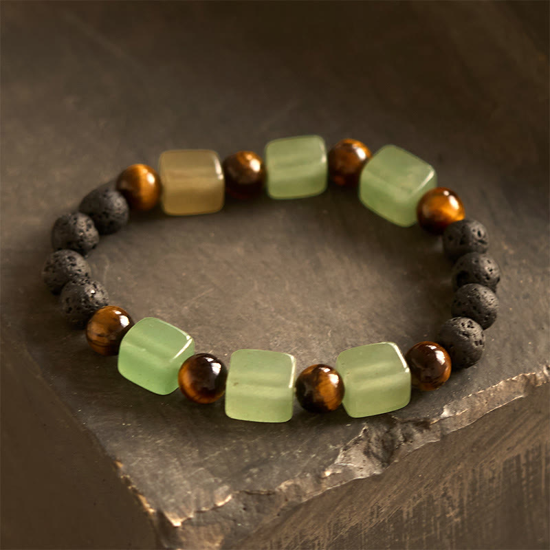 Buddha Stones Diverse kristallen kubus, amethist, lavasteen, Armband - Groene aventurijn (Polsomtrek: 14-16 cm) - image 20