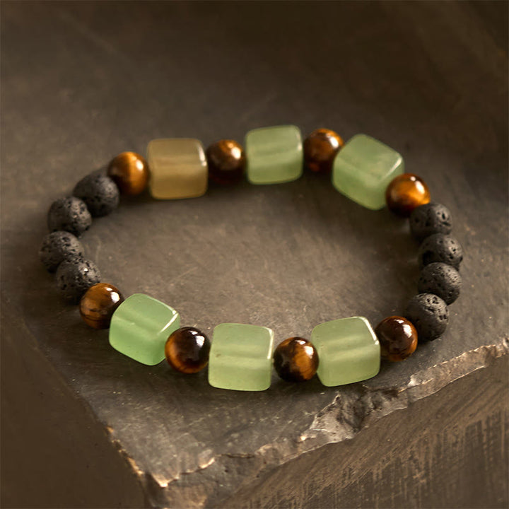 Buddha Stones Diverse kristallen kubus, amethist, lavasteen, Armband - Groene aventurijn (Polsomtrek: 14-16 cm) - image 20