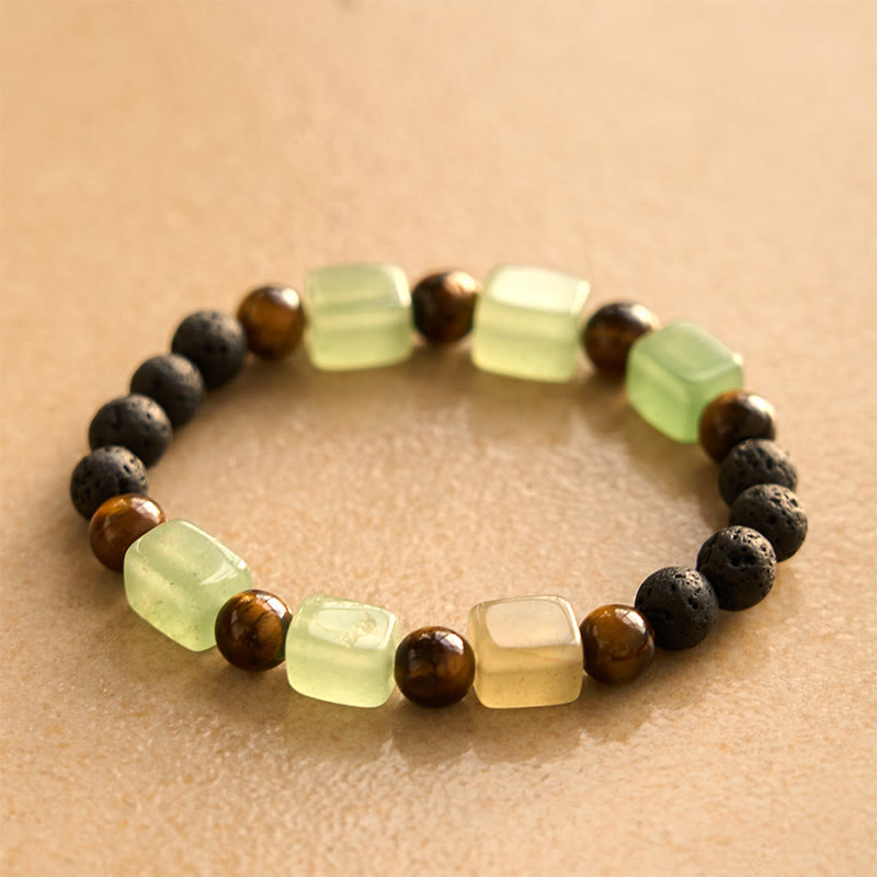 Buddha Stones Diverse kristallen kubus, amethist, lavasteen, Armband - image 24