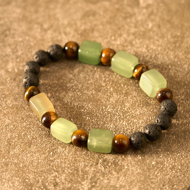 Buddha Stones Diverse kristallen kubus, amethist, lavasteen, Armband - image 22