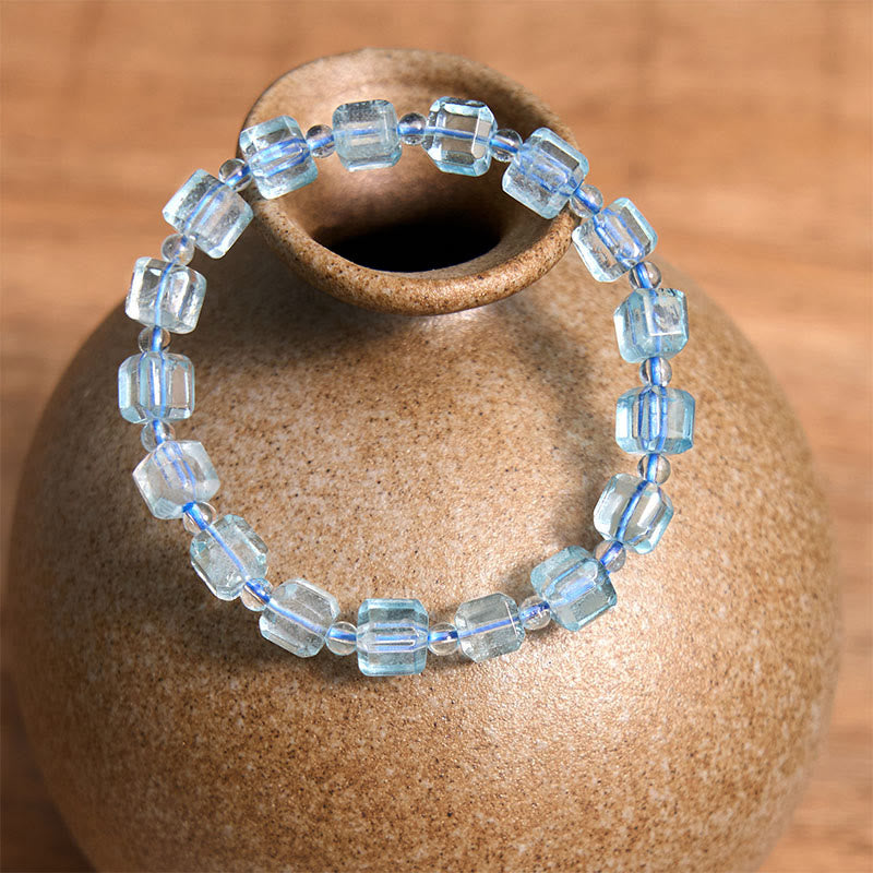 Buddha Stones Blauwe topaas Armband met heldere uitstraling - image 3