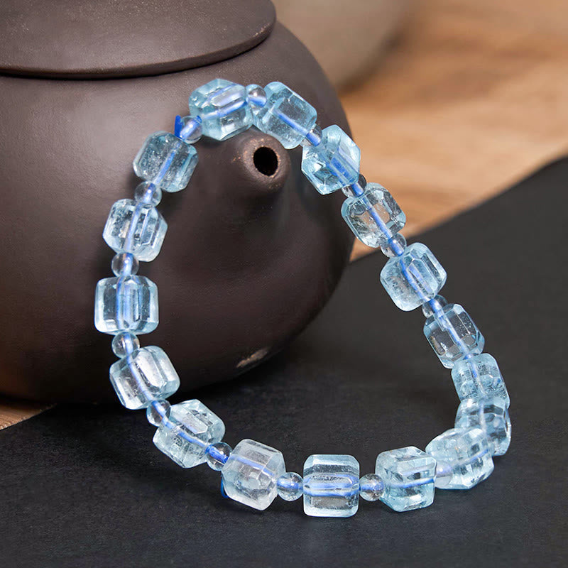 Buddha Stones Blauwe topaas Armband met heldere uitstraling - image 1
