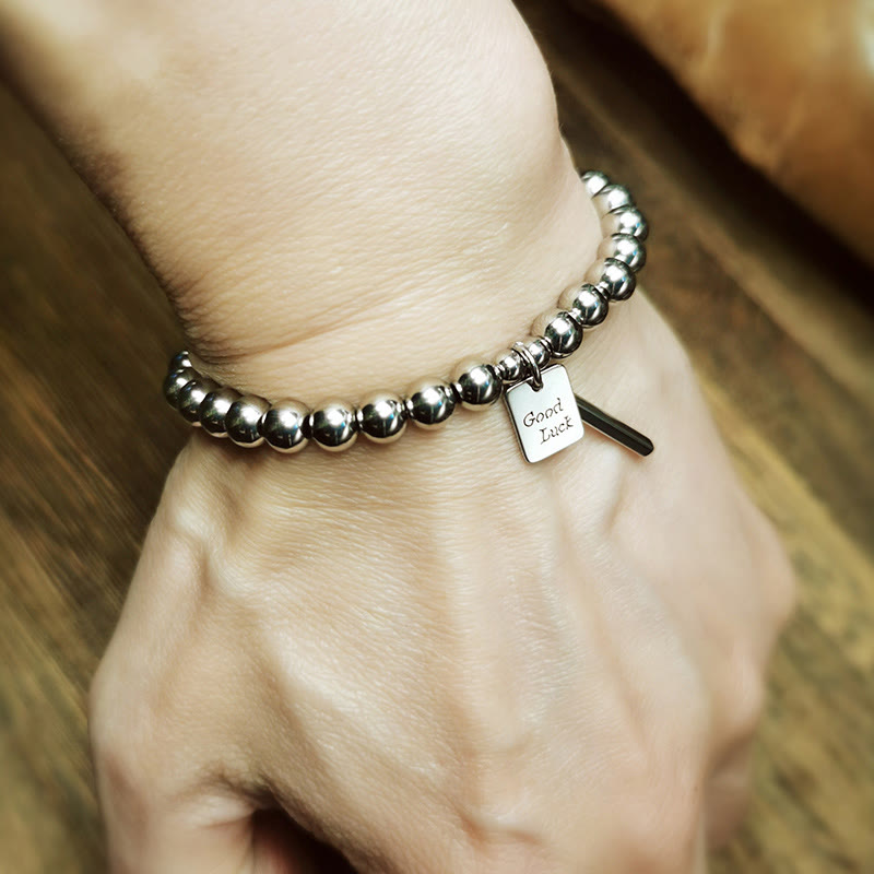 Buddha Stones Titanium stalen geluksarmband voor balans - image 11