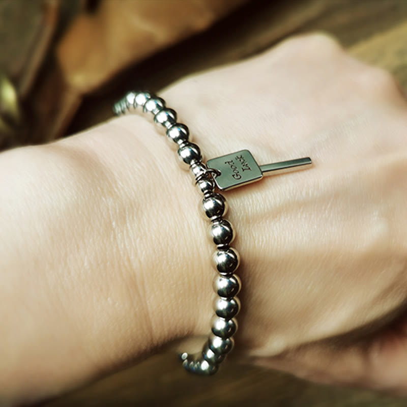 Buddha Stones Titanium stalen geluksarmband voor balans - image 10