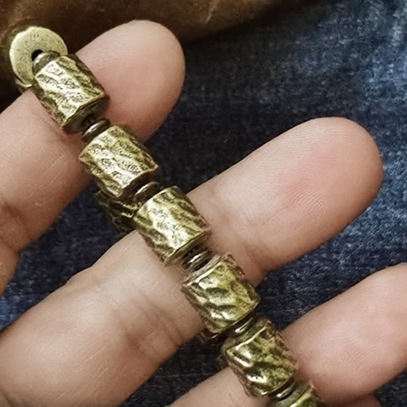 Buddha Stones Koperen Armband met kraterpatroon van een meteoriet - image 1