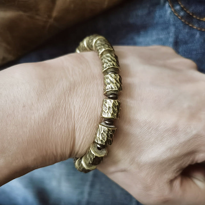 Buddha Stones Koperen Armband met kraterpatroon van een meteoriet - image 6