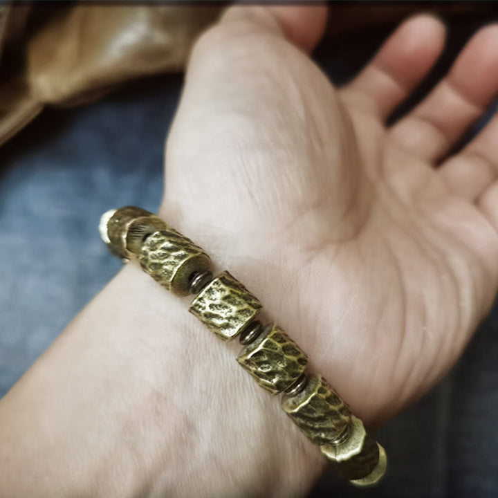 Buddha Stones Koperen Armband met kraterpatroon van een meteoriet - image 7