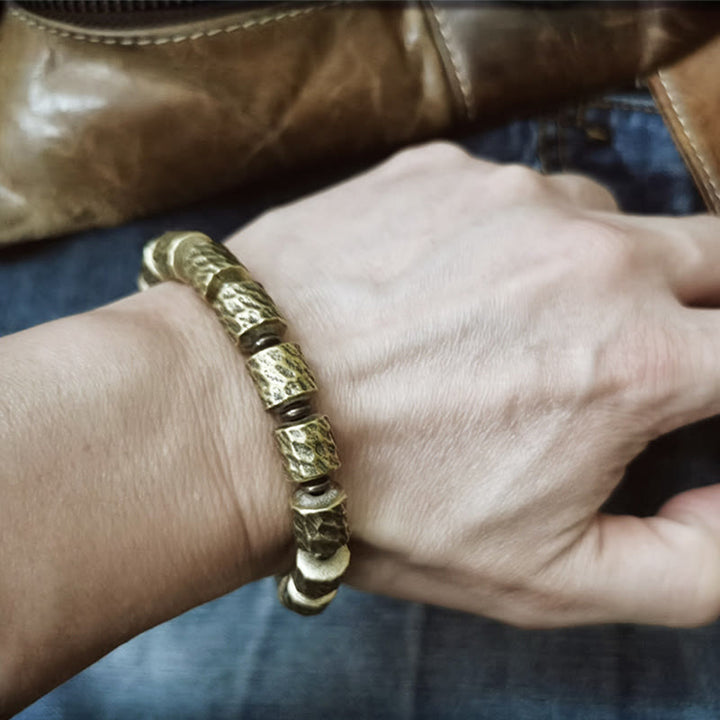 Buddha Stones Koperen Armband met kraterpatroon van een meteoriet - image 4