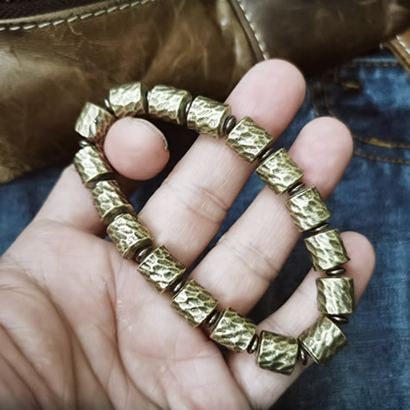 Buddha Stones Koperen Armband met kraterpatroon van een meteoriet - image 3