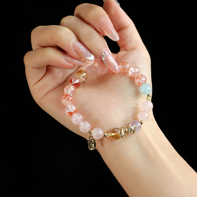 Buddha Stones Diverse kristallen, roze kristallen, amethist, Armband voor het jaar van de slang - image 13