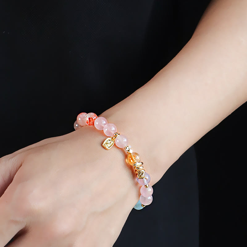 Buddha Stones Diverse kristallen, roze kristallen, amethist, Armband voor het jaar van de slang - image 12
