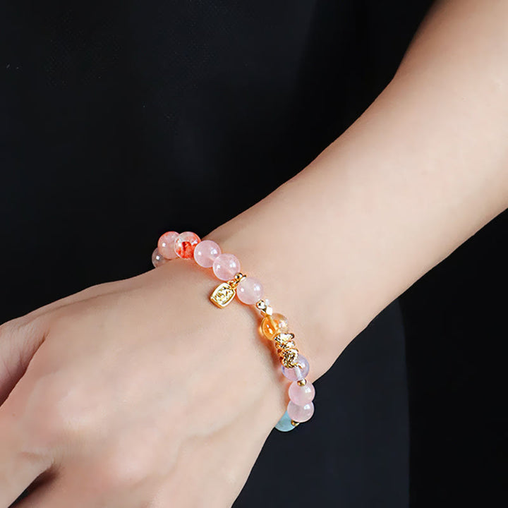 Buddha Stones Diverse kristallen, roze kristallen, amethist, Armband voor het jaar van de slang - image 12