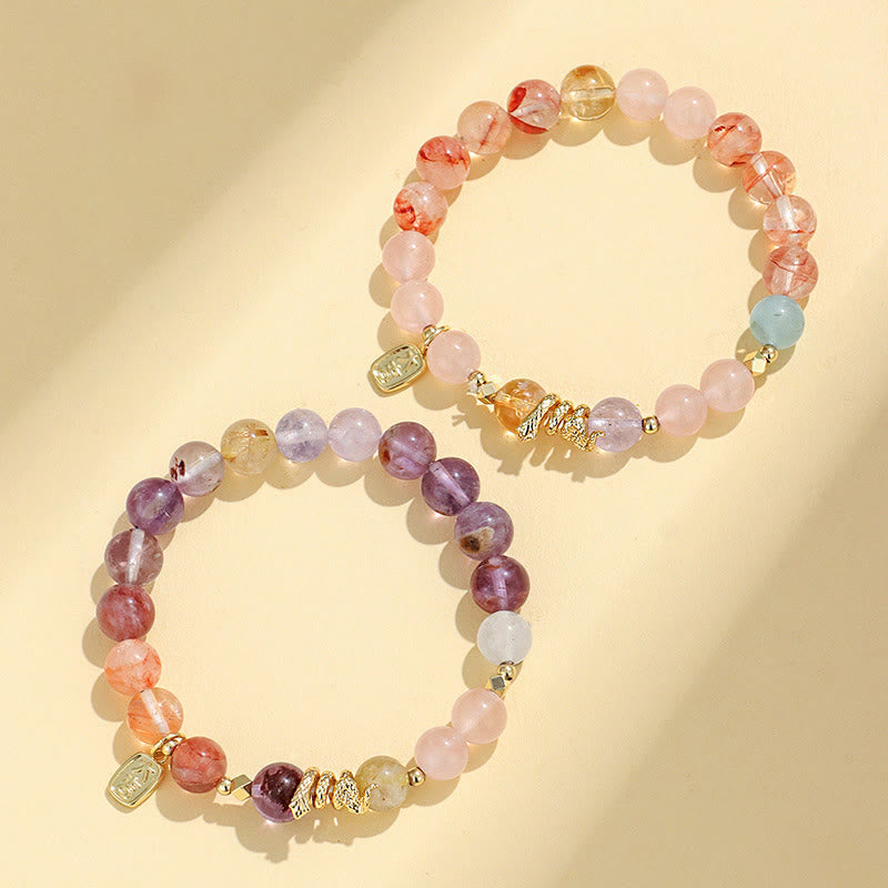 Buddha Stones Diverse kristallen, roze kristallen, amethist, Armband voor het jaar van de slang - image 4
