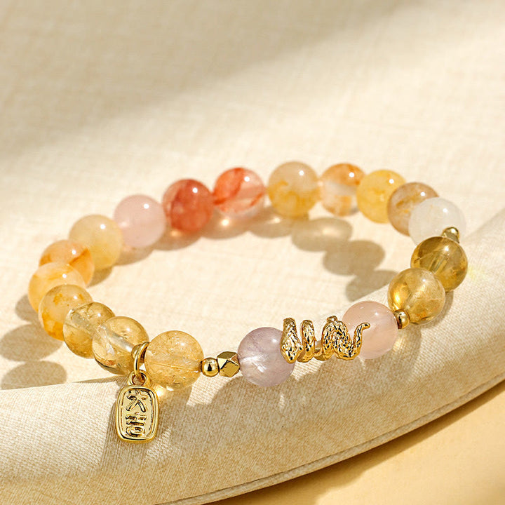 Buddha Stones Diverse kristallen, roze kristallen, amethist, Armband voor het jaar van de slang - image 10
