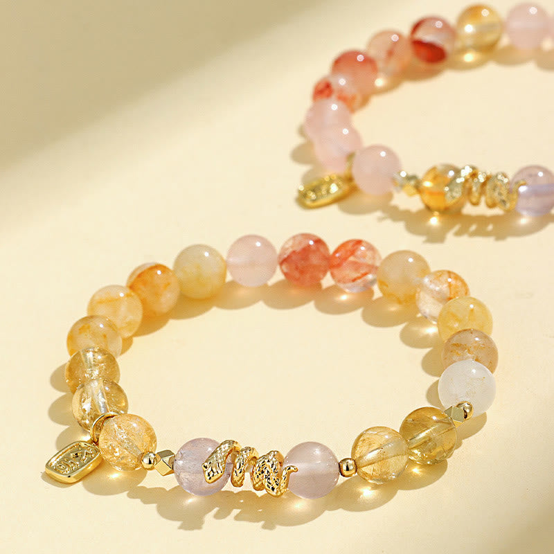 Buddha Stones Diverse kristallen, roze kristallen, amethist, Armband voor het jaar van de slang - image 8