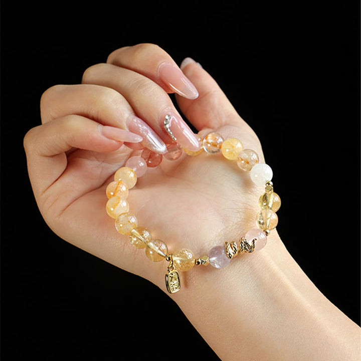 Buddha Stones Diverse kristallen, roze kristallen, amethist, Armband voor het jaar van de slang - image 9